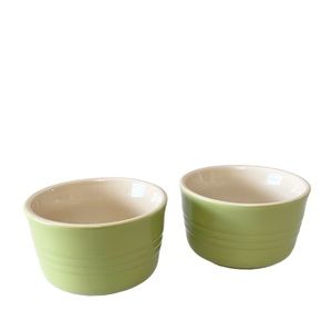 NEW LE CREUSET Set/2 Green Stoneware/Ceramic Ramekins
